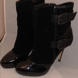 Charles David Black Heeled Boots